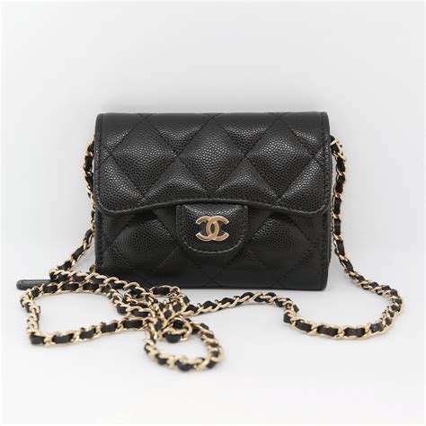 chanel mini wallet on chain black|Chanel wallet on chain cost.